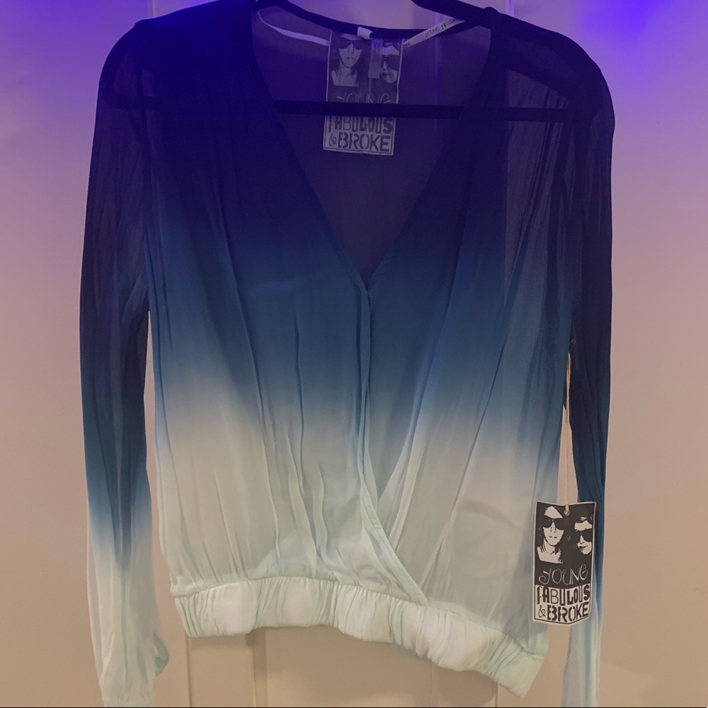 Sheer ombré blouse
